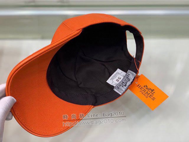 Hermes男女同款帽子 愛馬仕經典H橙色棒球帽鴨舌帽  mm1354